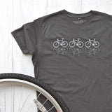 charcoal t-shirt with reflective cycles design