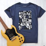 denim blue t-shirt with dead rock stars design